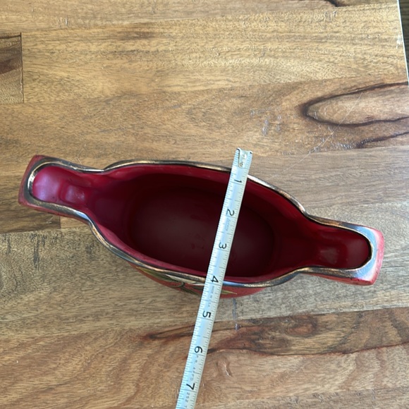 Elegant Red Floral Ceramic Planter - Picture 9 of 9